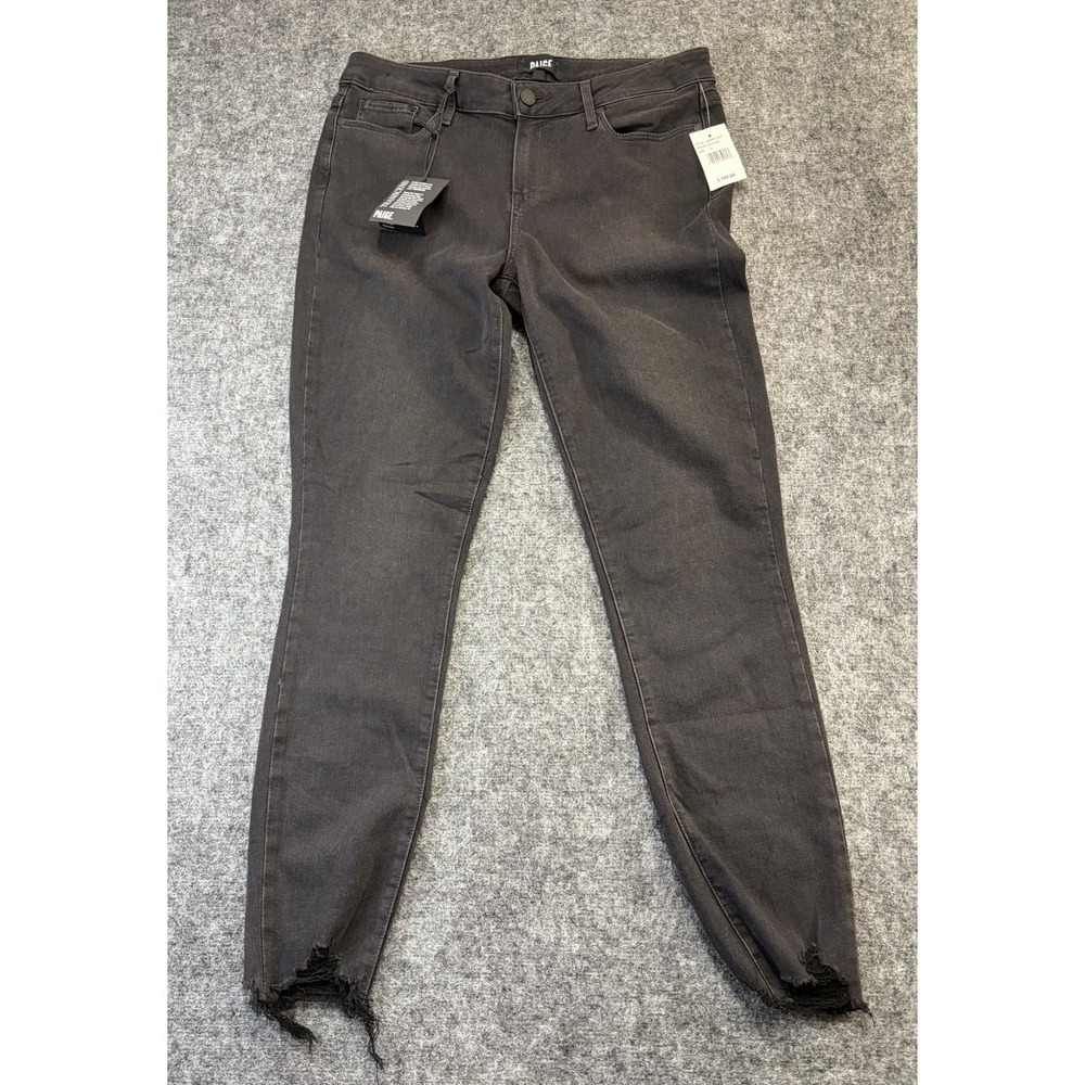 NWT PAIGE Verdugo Ankle Mid Rise Ultra Skinny Jeans Size 31 Transcend Dark Gray